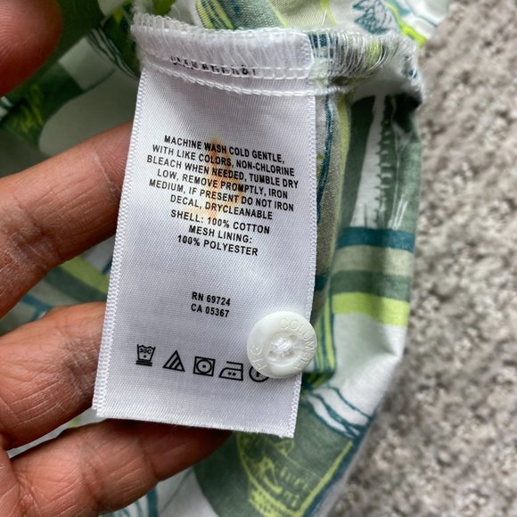 Columbia Sportswear PFG Shirt Men Medium M White Green Button Up All Over Print - Picture 8 of 15